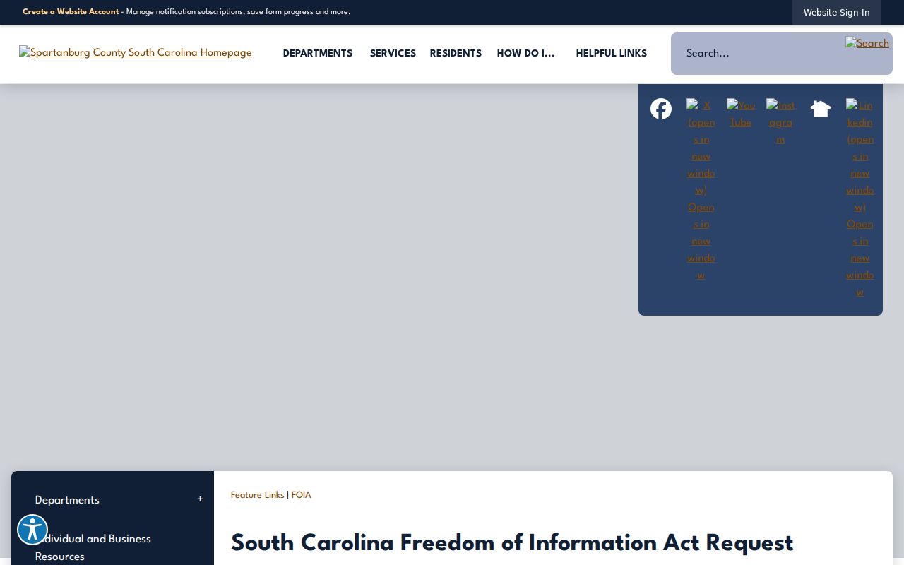 Spartanburg County warrant records, county FOIA deadlines and fees