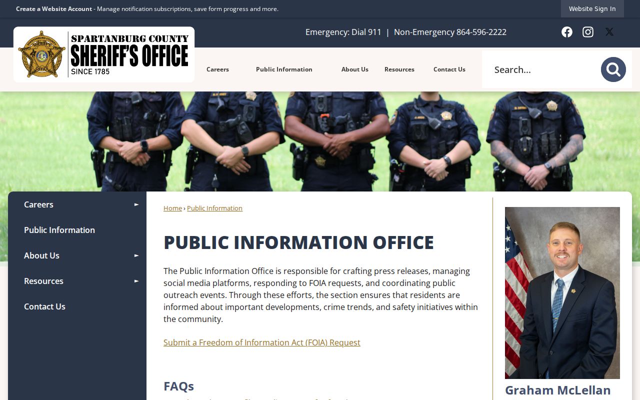 Spartanburg County warrant records, Sheriff's public information and FOIA route